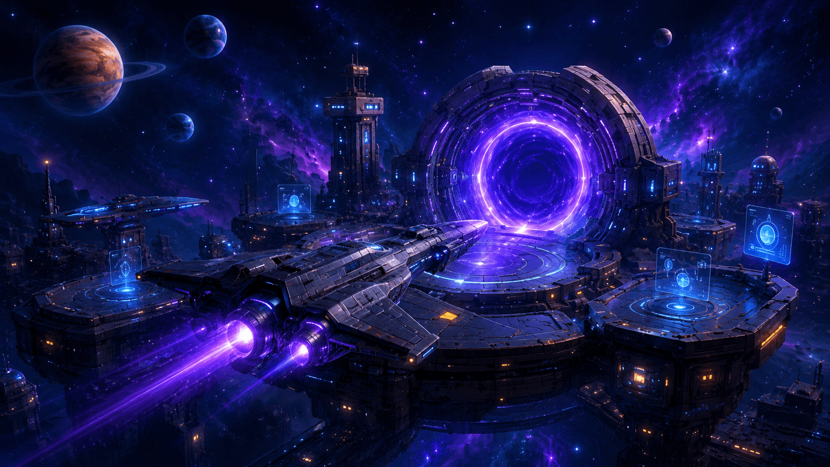 Nanohverse Space Dock and luminous World gateway
